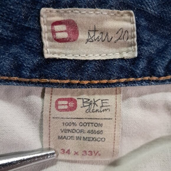 BKE Star 20 Jean Women 36x33.5, Tag 34x33.5 Bootcut Blue Denim Cotton Distressed - Picture 13 of 15